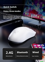 Xinmeng MS301 Souris sans fil légère Tri-mode Souris de jeu professionnelle haute sensibilité pour bureau de jeu