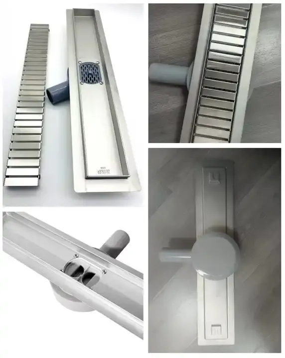 Bathroom Stainless Steel High Flow Grate Anti-odor Shower Linear Drain Easy Quick Install Universal Channel Floor Drain