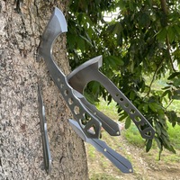 Ensemble de haches de camping multi-usages 6 pièces pour l'extérieur, lame en acier inoxydable, outil tactique pour fendre du bois de chauffage, utilisation en montagne, 25,5 cm de longueur totale