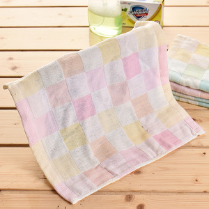 Toalla cuadrada de gasa de algodón de doble capa a cuadros para bebés, niños y uso en la cocina, 299 g/m² o menos - Product Image 3
