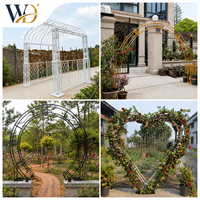 Arco de Boda de Hierro Forjado de Doble Poste Personalizado, Soporte de Fondo en Forma de Corazón Estilo Truss, Marco Decorativo Floral para Escenario Exterior