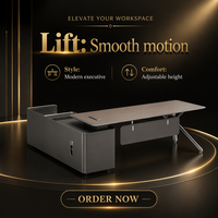 Meja Kantor Kayu Modern dengan Lift Eksekutif dan Penyimpanan untuk Gedung Perkantoran