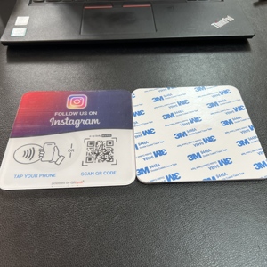 Plaque d'affichage personnalisée en acrylique pour réseaux sociaux Instagram, plaques NFC avec affichage de code QR, avis <span class=keywords><strong>Google</strong></span>, fréquence NFC 13,56 MHz - Product Image 5