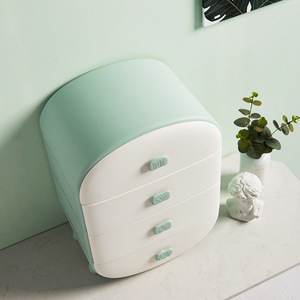 Underwear <b>Storage</b> Box <b>Drawer</b> Style 3 In 1 <b>Wardrobe</b> Organizer For Socks Bra Household Essential Pink Green Solid Color Covered - Product Image 2