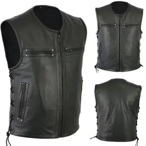 Gran tamaño 5XL impermeable PU cuero motocicleta <span class=keywords><strong>chaleco</strong></span> chaquetas para Hombres Nuevo Color sólido invierno ropa exterior <span class=keywords><strong>chaleco</strong></span> - Product Image 1
