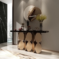 Nouvelle Arrivée Élégante Table Console Café Or en Acier Inoxydable pour Usage Domestique Intérieur