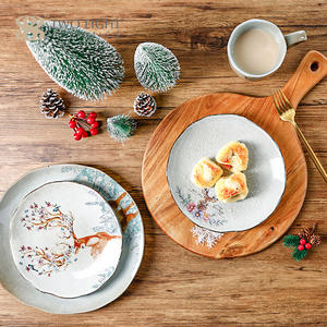 Assiette de table créative de noël, décoration peinte à la main de wapiti, tasses en <span class=keywords><strong>porcelaine</strong></span>, plats en céramique et ensembles de <span class=keywords><strong>vaisselle</strong></span> - Product Image 3