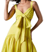 Robes mi-longues pour femmes, personnalisées, de haute qualité, printemps-été, décontractées, élégantes, sexy, sans manches, col en V profond, bretelles tressées