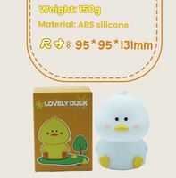 Lampe de nuit LED mini canard mignonne pour filles - Lumière douce, protection des yeux, gradation sept couleurs, contrôle par capteur, chargement Type-C, 2 vitesses