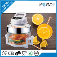 Four halogène électrique 12L avec friteuse à air chaud, circulation d'air à 360 degrés, commande rotative, pour la maison, l'hôtel et le restaurant