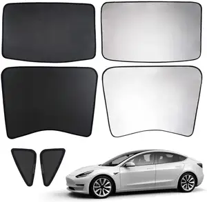Di recente Modello di Aggiornamento 3 Tende Da Sole, Tetto Apribile Auto Raggi UV di Protezione Della Finestra Ombra per Tesla Modello 3
