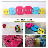 Ensemble d'haltères OKPRO Powerlifting avec logo personnalisé, barre de 20 kg, ensemble de poids en caoutchouc coloré pour salle de sport commerciale, PUMP Sets