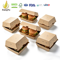 Maßgefertigte Burger-Menükartons Faltbare Kraft-Kartonverpackung für Hamburger, Chicken Burgers, Pommes und Fast-Food-Franchises