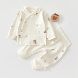 Ropa de Bebé para Primavera/Otoño, Conjunto de Dos Piezas de Algodón Puro, Ropa Interior Térmica Clase A, 6 Meses, Unisex, Antibacteriana, con Diseño Animal - Product Image 5