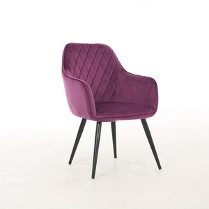 Factory Custom Free Sample Hotel Leisure <strong>Chairs</strong> Fabric <strong>Velvet</strong> Upholstered Dining <strong>Arm</strong> <strong>Chair</strong> - Product Image 3