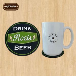 Sous-verre en silicone mignon et unique avec logo personnalisé pour tasse à bière en PVC - Product Image 1