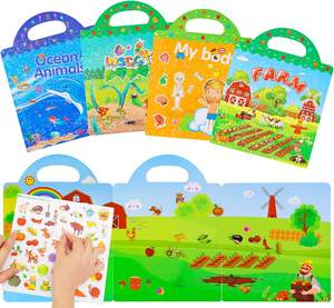 Pegatina reutilizable para niños, libro <span class=keywords><strong>de</strong></span> calcomanías <span class=keywords><strong>de</strong></span> inosaur, temporada <span class=keywords><strong>de</strong></span> aprendizaje educativo - Product Image 1