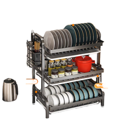 Étagère de rangement de cuisine murale à deux niveaux, non pliable, multifonctionnelle, pour égouttoir à vaisselle, vente chaude