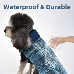 निविड़ अंधकार टिकाऊ क्लासिक प्लेड पैटर्न Muti रंग प्रतिवर्ती नरम Cozt गर्म कुत्ते कोट - Product Image 5