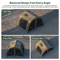 Tente pneumatique Coody 10.0 Pro Air - verte, gonflable, 4 saisons, imperméable, pour le camping en plein air, randonnée, tente familiale monocouche