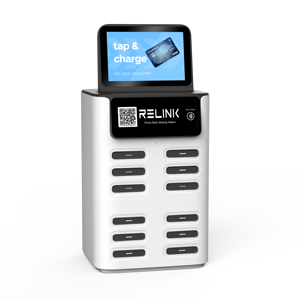 آلة إيجار بنك طاقة Relink 12 سلاوت NFC لعام 2024 مع قارئ بطاقات POS وشاحن هاتف خلوي آلة توزيع
