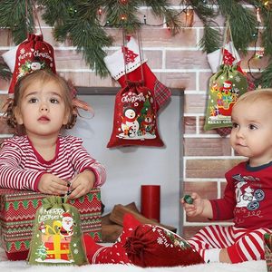 Sacchi <span class=keywords><strong>di</strong></span> Babbo <span class=keywords><strong>Natale</strong></span> borsa regalo con stringhe riutilizzabili <span class=keywords><strong>sacco</strong></span> <span class=keywords><strong>di</strong></span> Babbo <span class=keywords><strong>Natale</strong></span> per i regali per la decorazione dell'<span class=keywords><strong>albero</strong></span> - Product Image 4