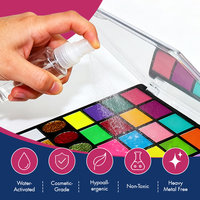 Palette de peinture minérale pour le visage pour enfants, 40 couleurs, avec logo personnalisé, fini mat, néon, nacré et pailleté, haute pigmentation, facile à laver, résistante