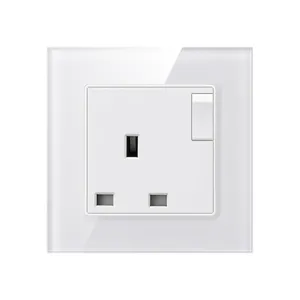 SBY-Interruptor de pared estándar de Reino Unido, enchufe universal de 3 pines con neo, alta calidad, resistente a la llama, PC y cobre puro en el interior