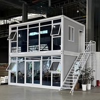 Bâtiment de bureau préfabriqué écologique, mobile, détachable, mini-maison empilable, design industriel, maison-conteneur respirante en kit