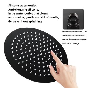 Ensemble de douche mural dissimulé en laiton contemporain de 8, 10, 12, 16 pouces avec mitigeur et pommeau de pluie pour hôtels - Product Image 3