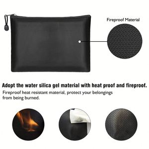 OEM Fireproof Document Bags, Fire&Water Resistant Money Bag Safe Bank Cash Deposit Pouch with Zipper - Product Image 5