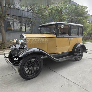 Sedán Eléctrico Vintage de Cuatro Puertas, Bicolor Negro, para Transporte en Bodas y Turismo - Product Image 1