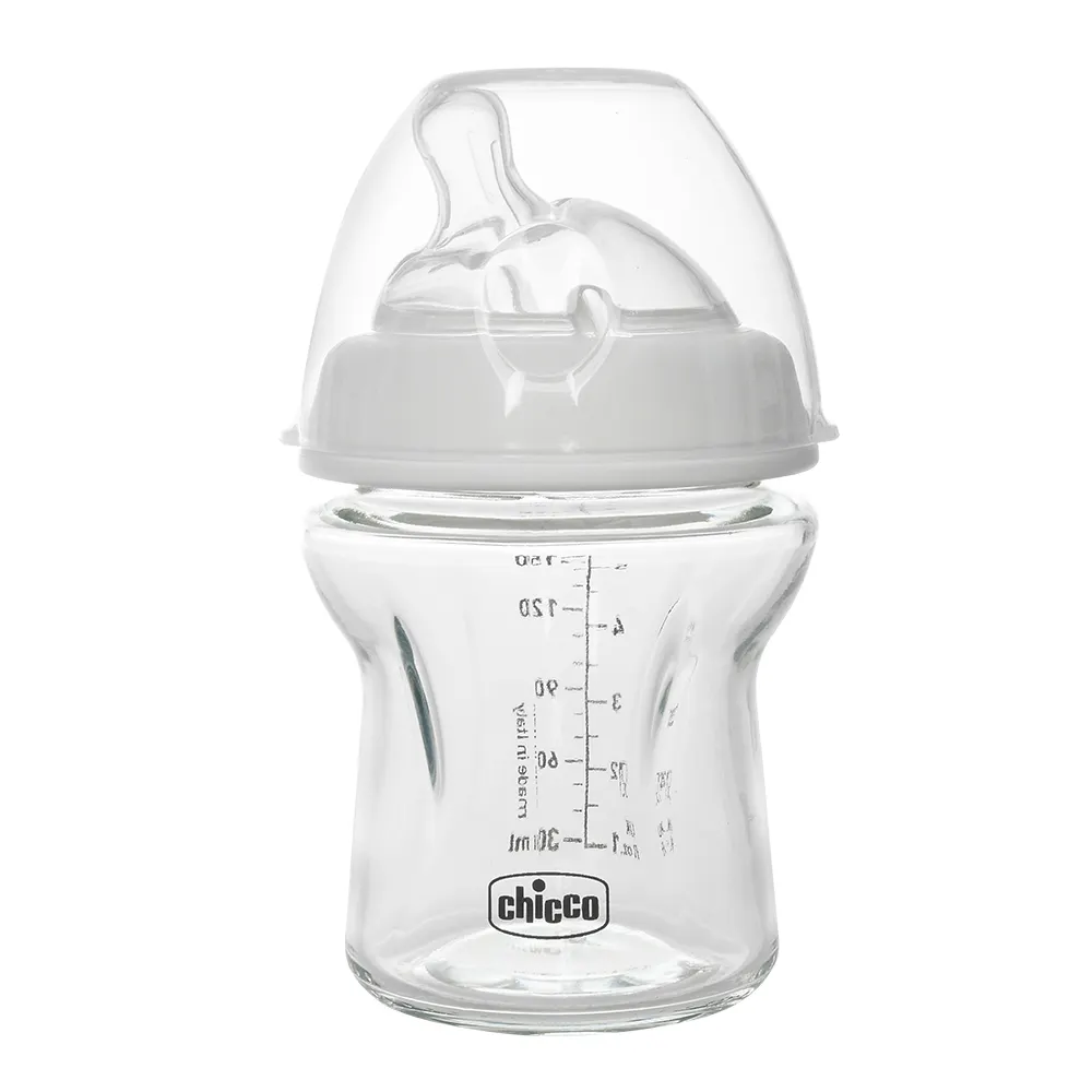 Chicco bébé lait maternel naturel bouteille en verre à large calibre bébé verre anti-goutte avec biberon 150ml 250ml