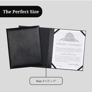 Wholesale Custom Logo School <strong>Certificate</strong> Display Shell Cover A4 A3 Leather <strong>Folders</strong> for Graduation <strong>Certificates</strong> <strong>Holder</strong> - Product Image 5