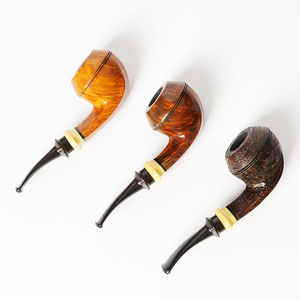 Handcrafted Solid Wood Rhodesian Bulldog Tobacco Pipes Bent Type With 3Mm Filters Men's Smoking Pipe Personal Gift - Product Image 1