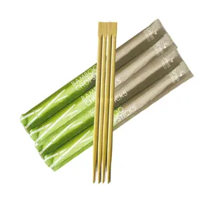 Baguettes professionnelles en bambou jetables avec manches, baguettes de haute qualité pour impression au client, usine professionnelle, 21cm, pièces