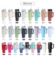 Vente en gros de gobelets à café de 40 oz avec logo personnalisé, gobelets isothermes en acier inoxydable de 40 oz avec poignée et paille