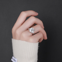 Nouvelle Arrivée Bague de Mariage en Argent Sterling S925 Luxe Grand Diamant 5 Carats Moissanite à Quatre Griffes Colorée pour Femme Bijou Cadeau