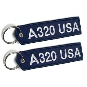 Llavero Personalizado con Etiqueta de Vuelo, Etiquetas para Equipaje de Tripulación de Cabina, <span class=keywords><strong>AIRBUS</strong></span> A320, Llavero con Bordado en Tela - Product Image 1