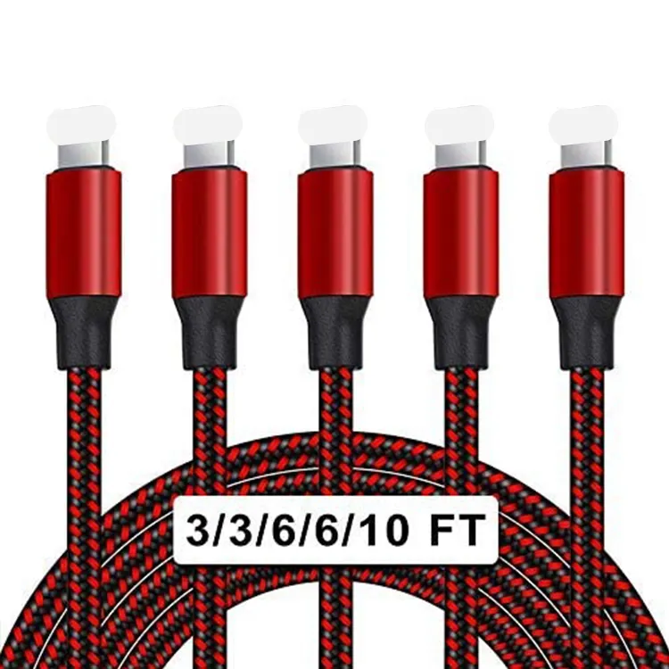 Wholesale 3ft Durable Nylon Braided For iPhone Lightning High Speed Cord Charging Cable