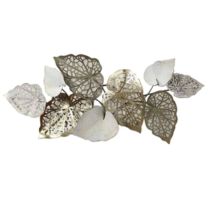 Stratton — mur de fleurs en métal, Art décoratif de maison, couleur blanc et marron, pour chambre à coucher, salon, couloir - Product Image 4