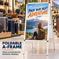 Afficheur d'affiches à cadre fin avec pieds pliants intégrés