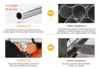 HONGYE Béquilles légères sous les bras en alliage d'aluminium 6061, 160 kg, antidérapantes et durables