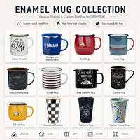 Mug de camping en émail personnalisé, tasse à café vintage durable, multi-usages pour les voyages en plein air, la randonnée, le bureau, la maison, les fêtes, avec impression de logo
