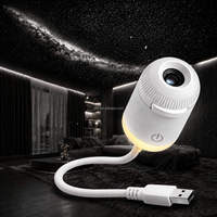 Proyector USB Moderno con Luz Nocturna, Proyección de Cielo Estrellado RGB, LED Blanco Cálido Regulable, Control Táctil, ABS+Silicona, para Dormitorio