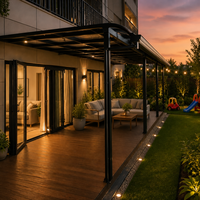 Pergola en aluminium avec toit en polycarbonate pour terrasse de jardin, abri de jardin, espace extérieur familial, imperméable, protection UV, sur mesure, OEM