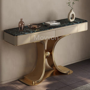 Meubles de maison salon <span class=keywords><strong>table</strong></span> de couloir à armature en acier inoxydable dorée de luxe <span class=keywords><strong>table</strong></span> <span class=keywords><strong>console</strong></span> moderne en marbre - Product Image 1