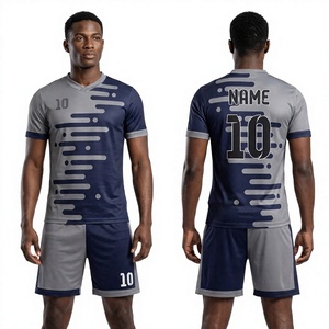 Maillot de football personnalisé pour homme, gris marine uni, col en V, manches courtes, respirant, 100% polyester, coupe athlétique, toutes saisons - Product Image 1