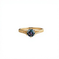 Bague en argent 925 filigrané avec topaze bleue naturelle de Londres sertie griffe classique, plaquée or 18 carats, taille personnalisable, pour femme - Mariage et fiançailles