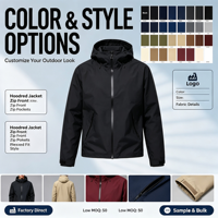 Veste d'extérieur imperméable et respirante à capuche pour homme, noire, avec coutures thermosoudées et poches zippées